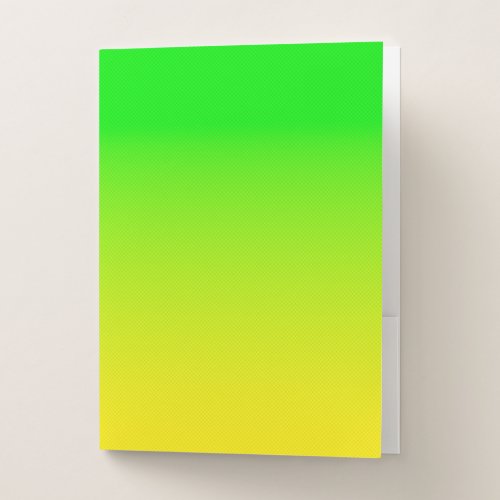 Green and yellow neon gradient pocket folder