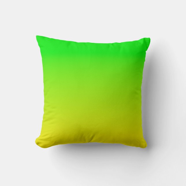 Green and yellow neon gradient throw pillow (Front)