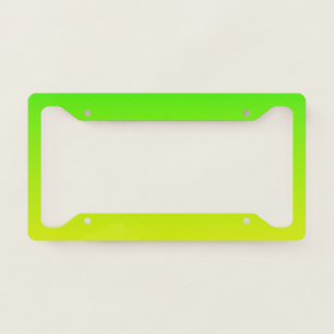 Green and yellow neon gradient wrapping paper license plate frame