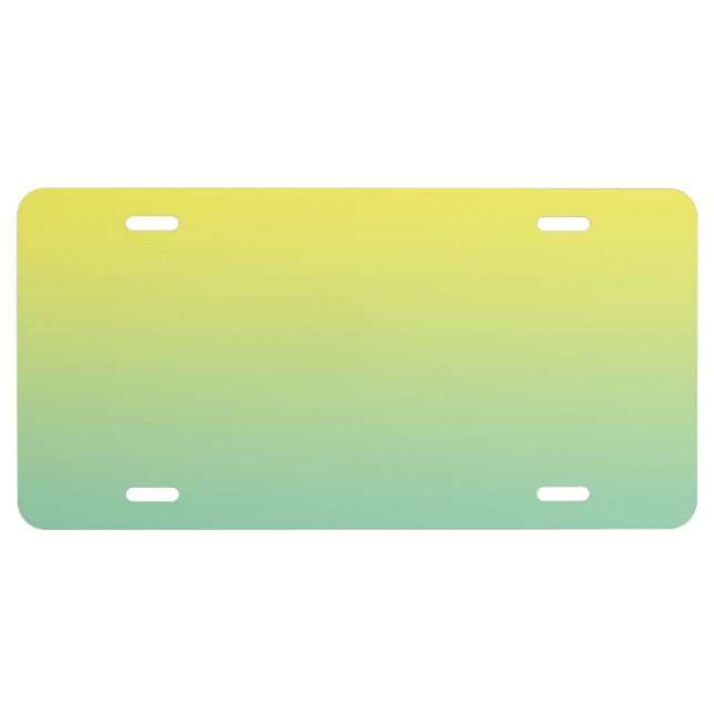 “Green And Yellow Ombre” License Plate (Front)