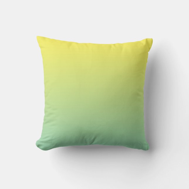 “Green And Yellow Ombre” Throw Pillow (Front)