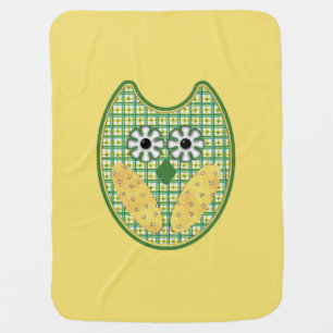 Green And Yellow Owl Baby Blanket