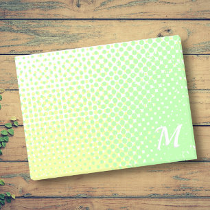 Green and yellow pastel two-tone gradient monogram post-it notes