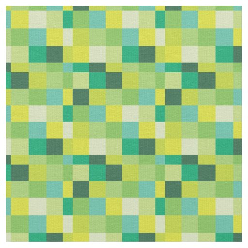 Green and Yellow Pixelated Pattern | Gamer Fabric