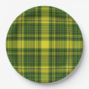 Green and Yellow Plaid Paper Plates