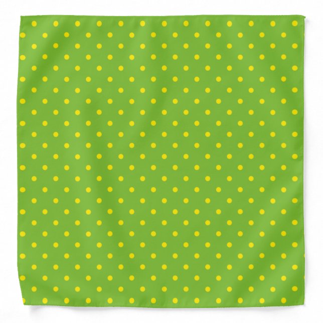 Green and Yellow Polka Dots Bandana (Front)