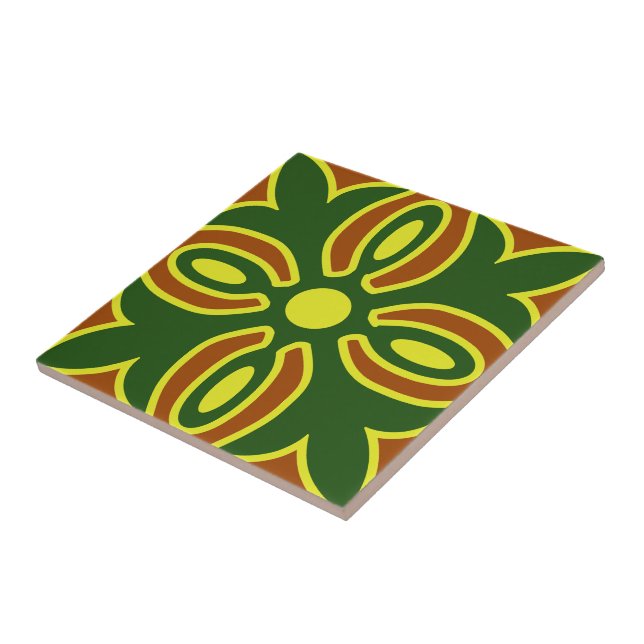 Green And Yellow Spanish Tile Design (Side)
