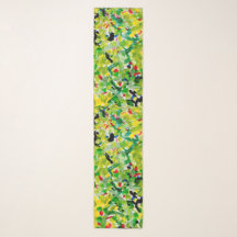 Green and yellow spring scarf
