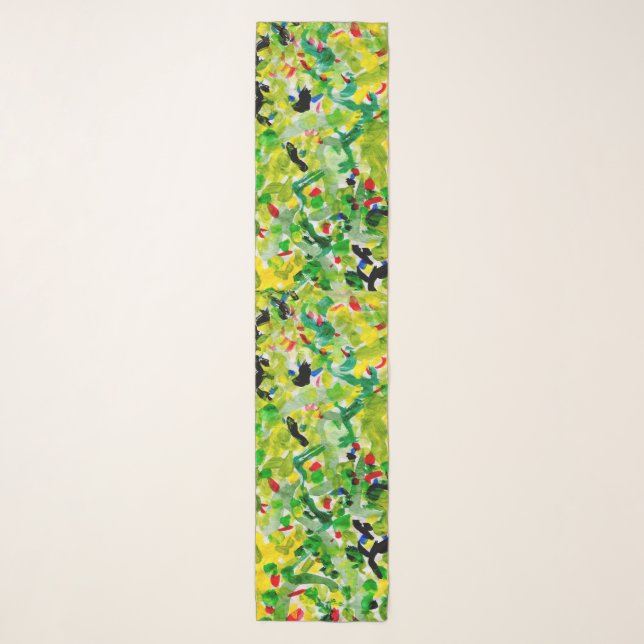 Green and yellow spring scarf (Front)