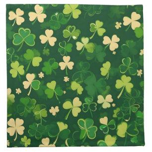 Green and Yellow St Patrick's Day Shamrock Cloth Napkin