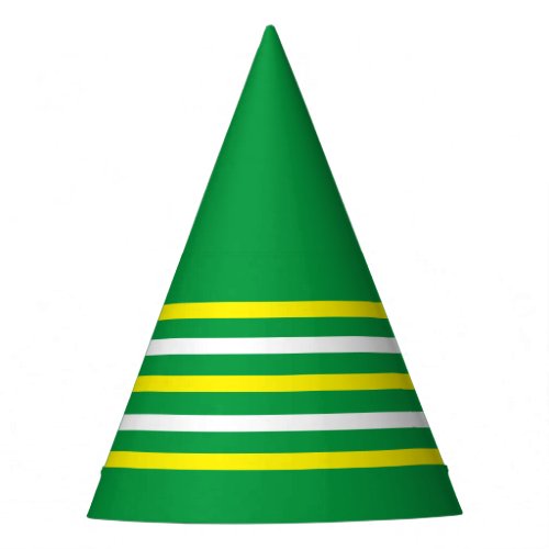 Green and Yellow Stripe Brazil Party Hat