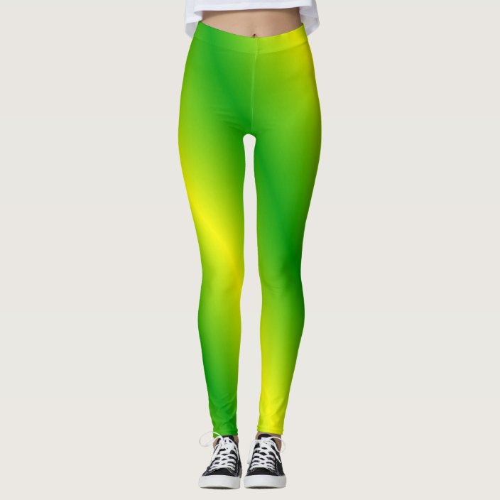 Green and Yellow Striped Leggings | Zazzle.com