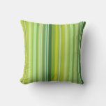 Green And Yellow Stripes Throw Pillow at Zazzle