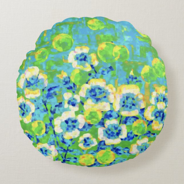 Green and Yellow Summer Pillow (Front)