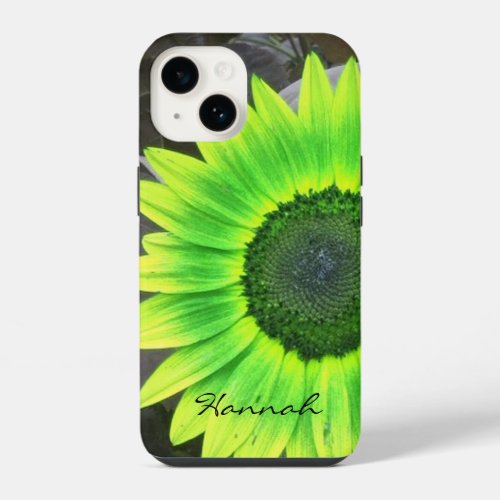 Green and Yellow Sunflower iPhone 14 Case