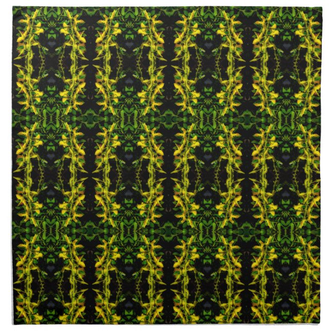 Green and Yellow Tapestry Pattern Cloth Napkin (Front)