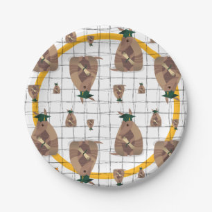 Green and Yellow Texas Graduate Armadillo Paper Plates