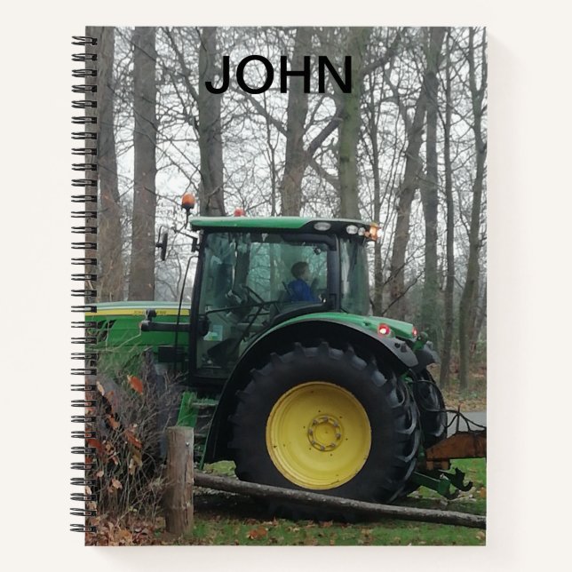 Green and yellow tractor. notebook (Front)