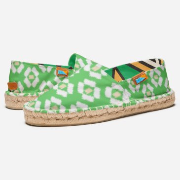 Green and Yellow Traditional Ikat Pattern