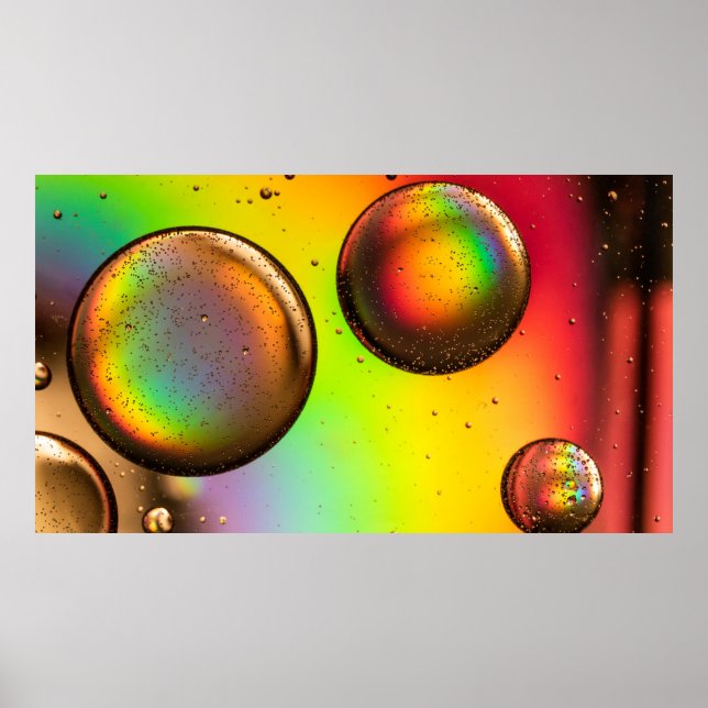 Green and yellow water droplets poster (Front)