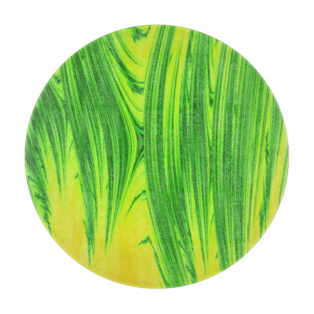 GREEN AND YELLOW WATER PLANTS CUTTING BOARD (Front)