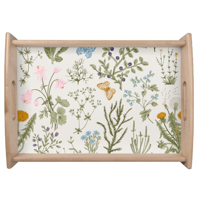 Green and Yellow Wildflower  Serving Tray (Front)