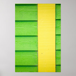 Green and Yellow Wooden Siding Poster