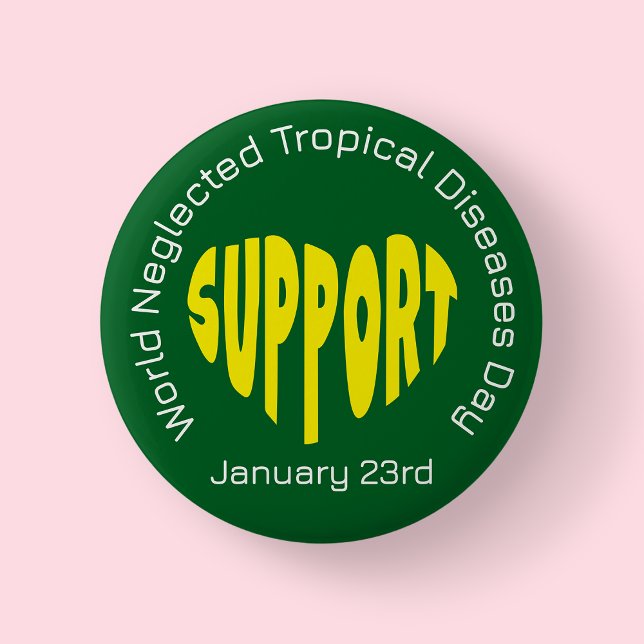 Green And Yellow World Neglected Tropical Diseases Button (World Neglected Tropical Diseases)