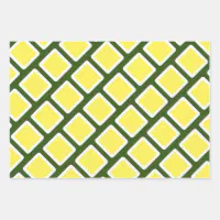 Green and yellow wrapping paper sheets