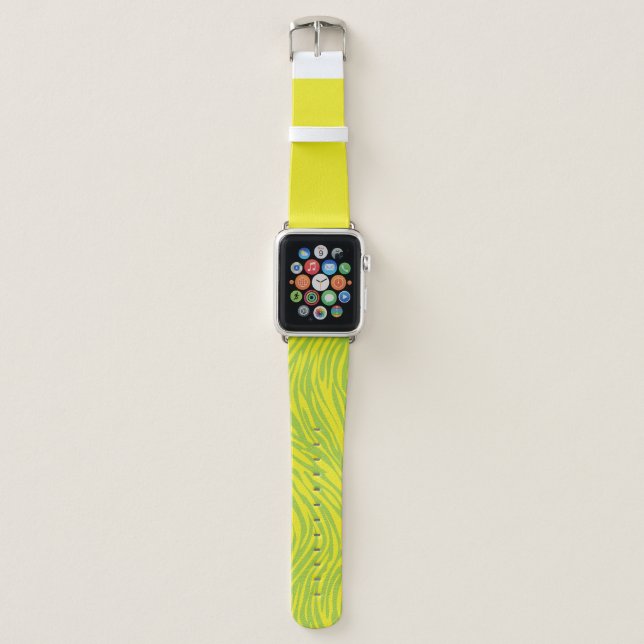 Green and yellow zebra/ tiger apple watch band (Front)