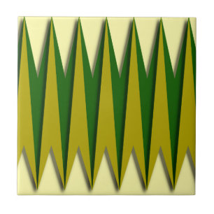 Green and Yellow Zigzag Tile
