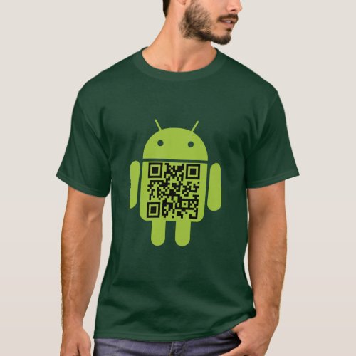 Green Android QR Code T_Shirt