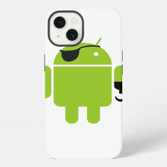 Green Android Robot Pirate Iphone Case (Back)