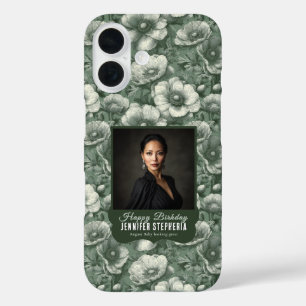 Green Anemones 10Th Birthday Present Elegant  iPhone 16 Case