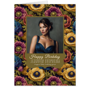 Green Anemones 60Th Birthday  For Women Card