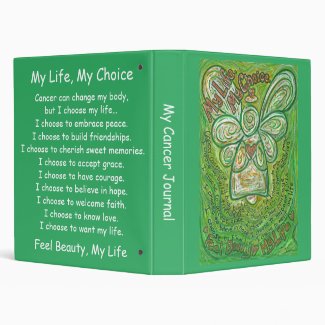 Green Angel Art Cancer Poem Notebook Binder