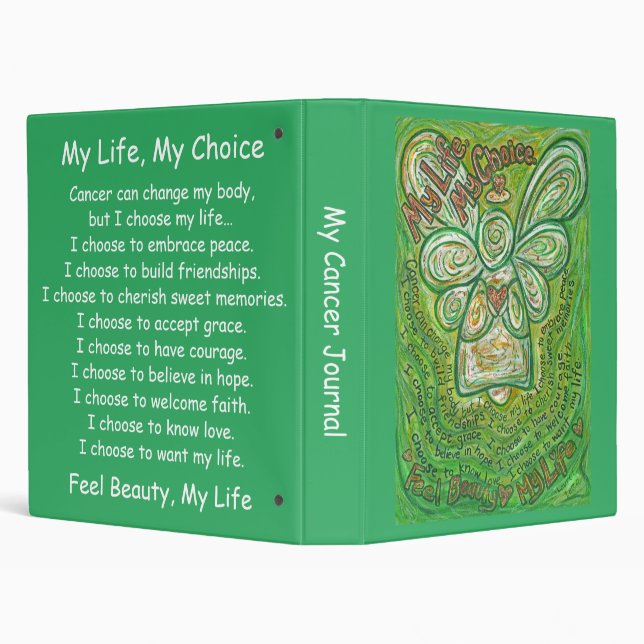 Green Angel Art Cancer Poem Notebook Binder (Background)
