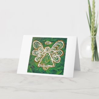 Green Angel Greeting Card