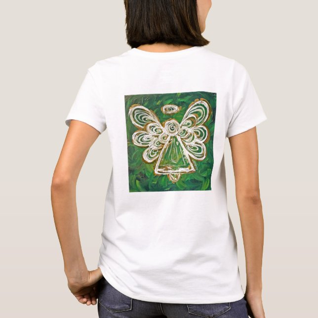 Green Angel T-shirt (Image on Back) (Back)