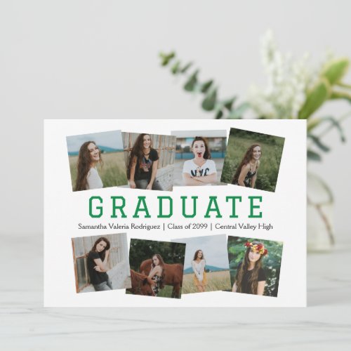 Green Angled Eight_Photo Graduation Announcement