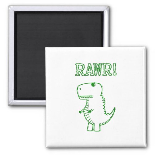 Green Angry T Rex Dino Magnet