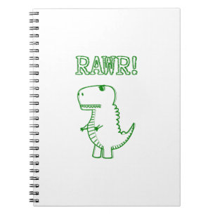 Green Angry T Rex Dino Notebook