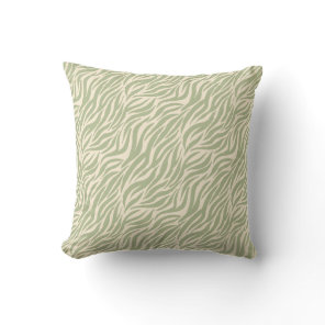 Green Animal Print Tiger Throw Pillow