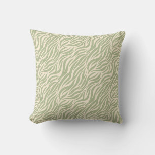 Green Animal Print Tiger Throw Pillow