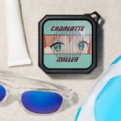 Green Anime Girl Eyes Custom Name Bluetooth Speaker (Insitu(Beach))