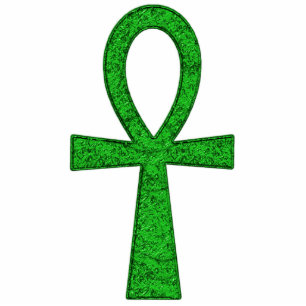 Green Ankh Statuette