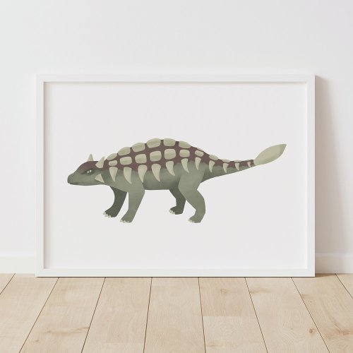 Green Ankylosaurus Dinosaur Poster