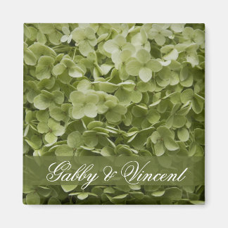 Green Annabelle Hydrangea Floral Wedding Magnet