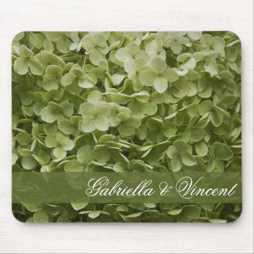 Green Annabelle Hydrangea Floral Wedding Mouse Pad