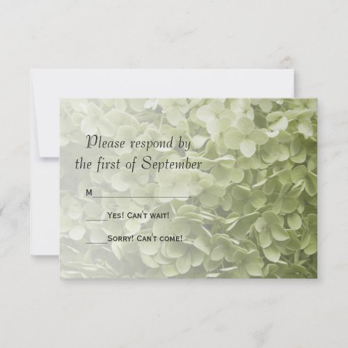 Green Annabelle Hydrangea Floral Wedding RSVP